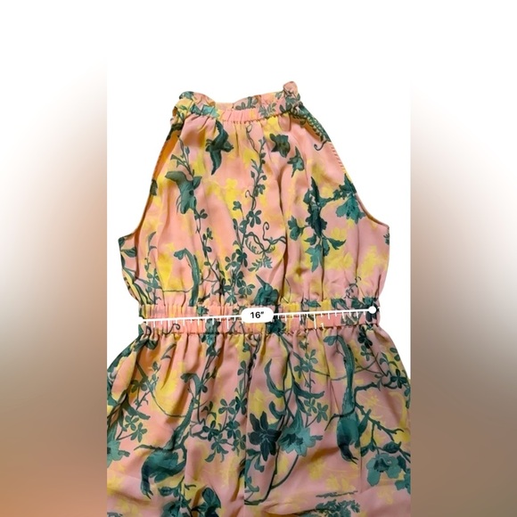 ASOS DESIGN Maternity Chiffon Gathered Waist Halter Jumpsuit In Floral Print 12 - Picture 9 of 11